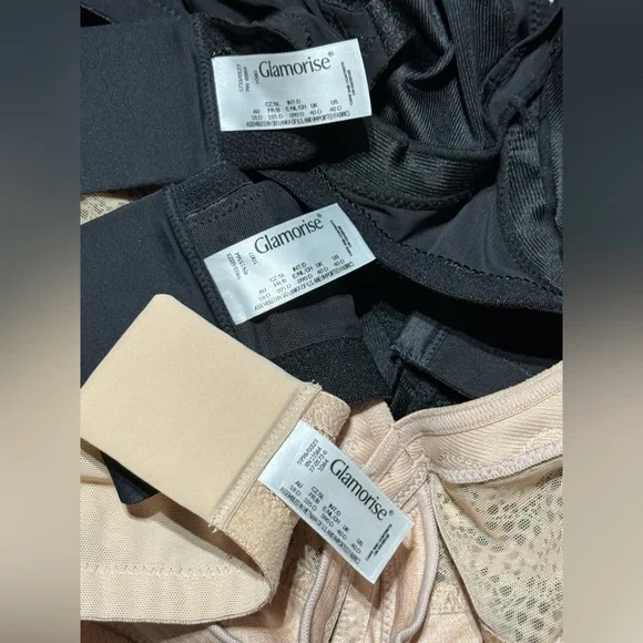 Glamorise Lace Bras - lot of 3 size 40D no underwire 2 black lace and 1 tan bra - Picture 8 of 8